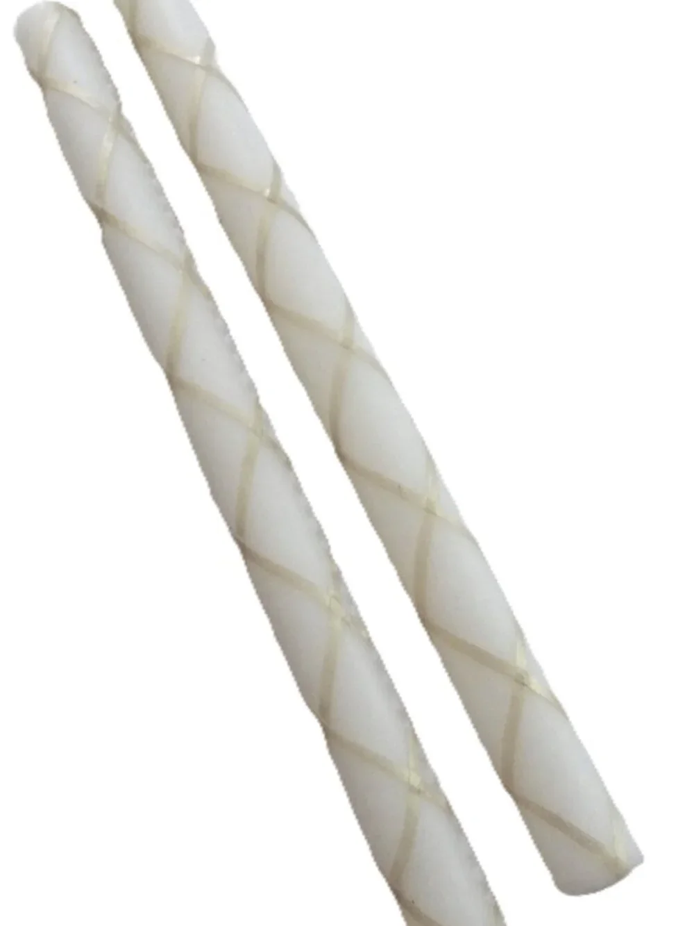 Et Al Designs Beeswax Taper Candles/ White & Gold/ New in Box
